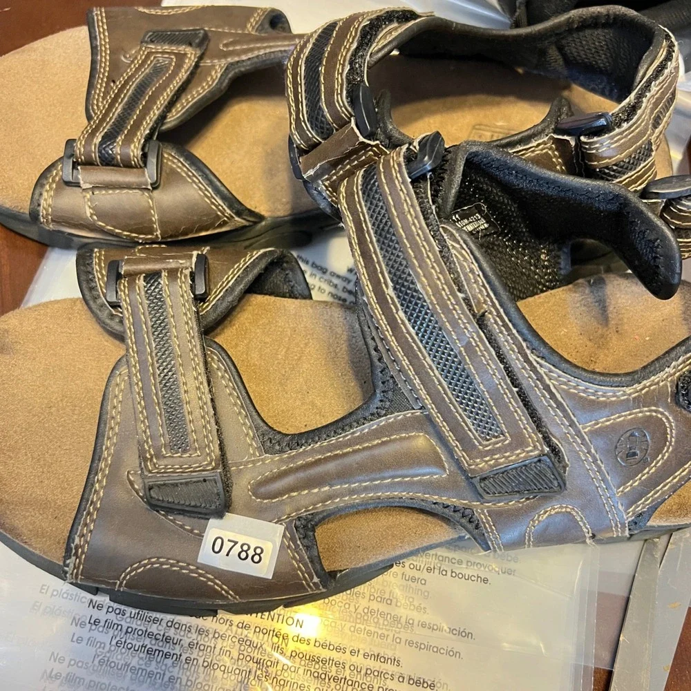 788|Coleman Adjustable Triple Strap Outdoor Gorpcore Sport Sandals Brown Mens 11